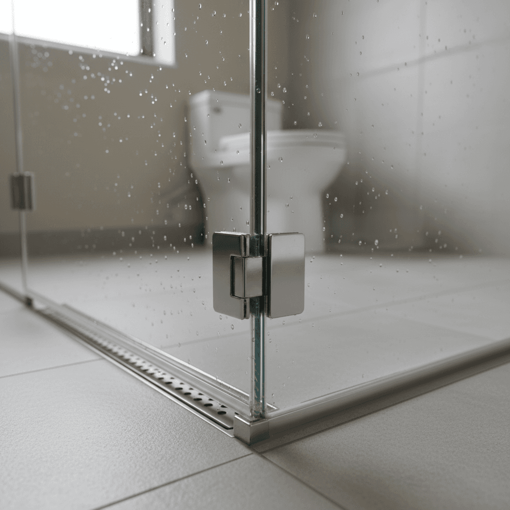 Bespoke frameless glass shower enclosure in luxury bathroom